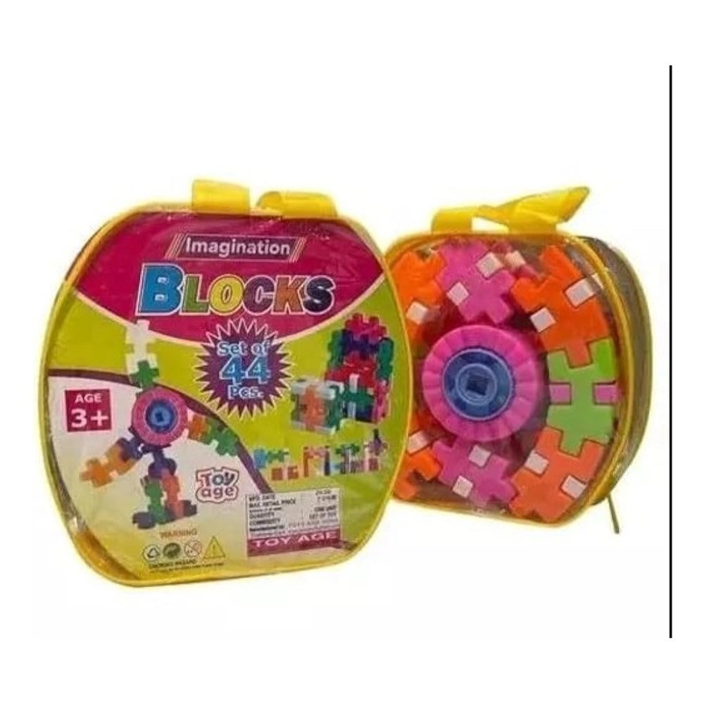 44_Pcs Set Imagination Puzzle Block Set | Plastic | Educational Toys | 3+ Years Main image