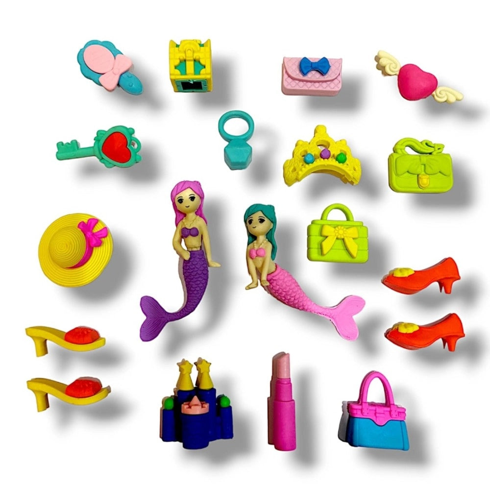 Eraser set - Mermaid theme | Rubber | Stationery | 5+ Years Main image
