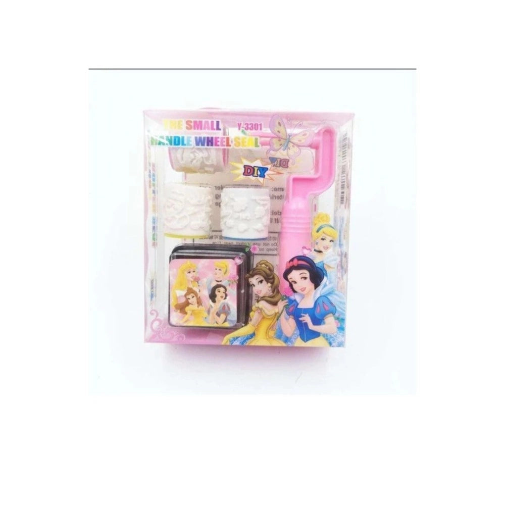 Pack Of_2 Roller Seal Stamp with Ink pad For DIY Kids Handle Rubber Stamp | Plastic | Stationery | 3+ Years Main image