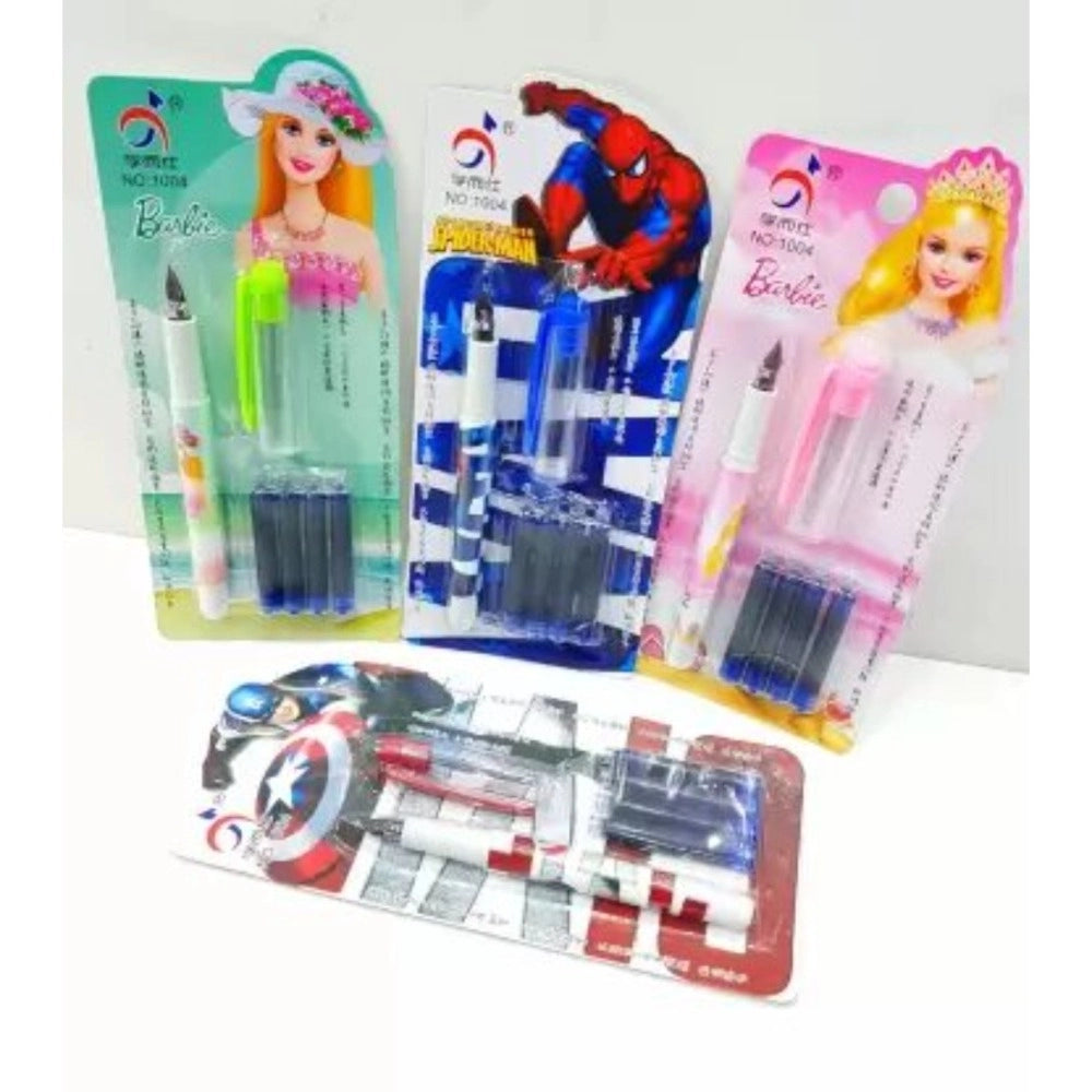 Pack Of_4 Fountain pen with four Blue Ink Cartridges | Plastic | Stationery | 5+ Years Main image