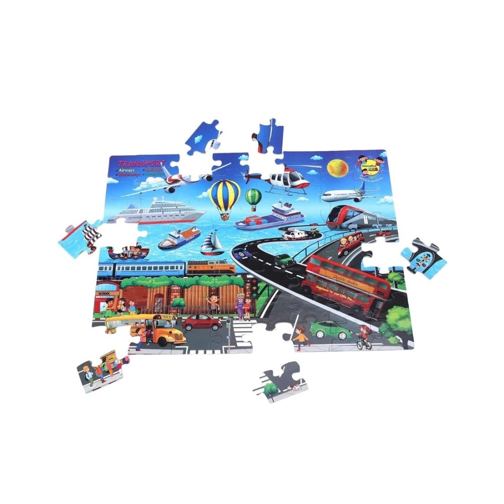 64_Pcs Set Transport Puzzle | Cardboard | Educational Toys | 4+ Years Secondary image