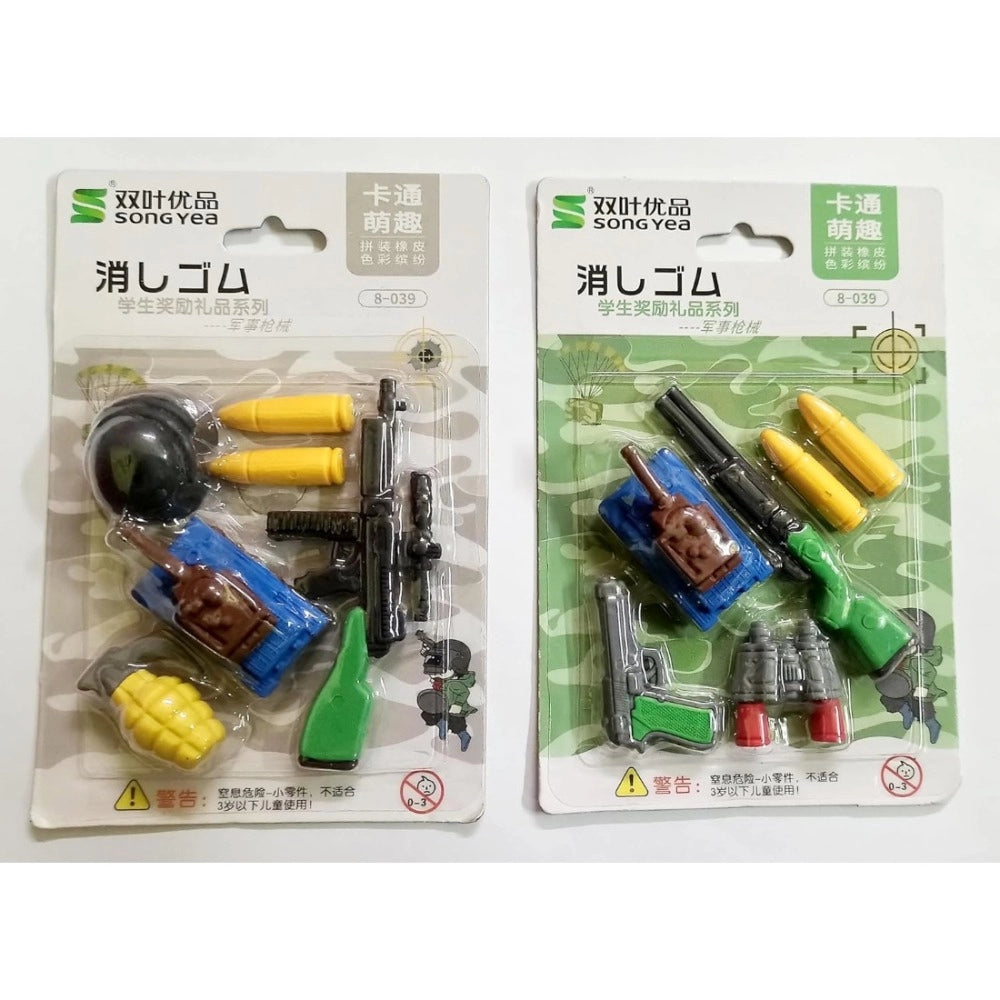 Pack Of_2 Military Design Pencil Erasers | Rubber | Stationery | 3+ Years Main image