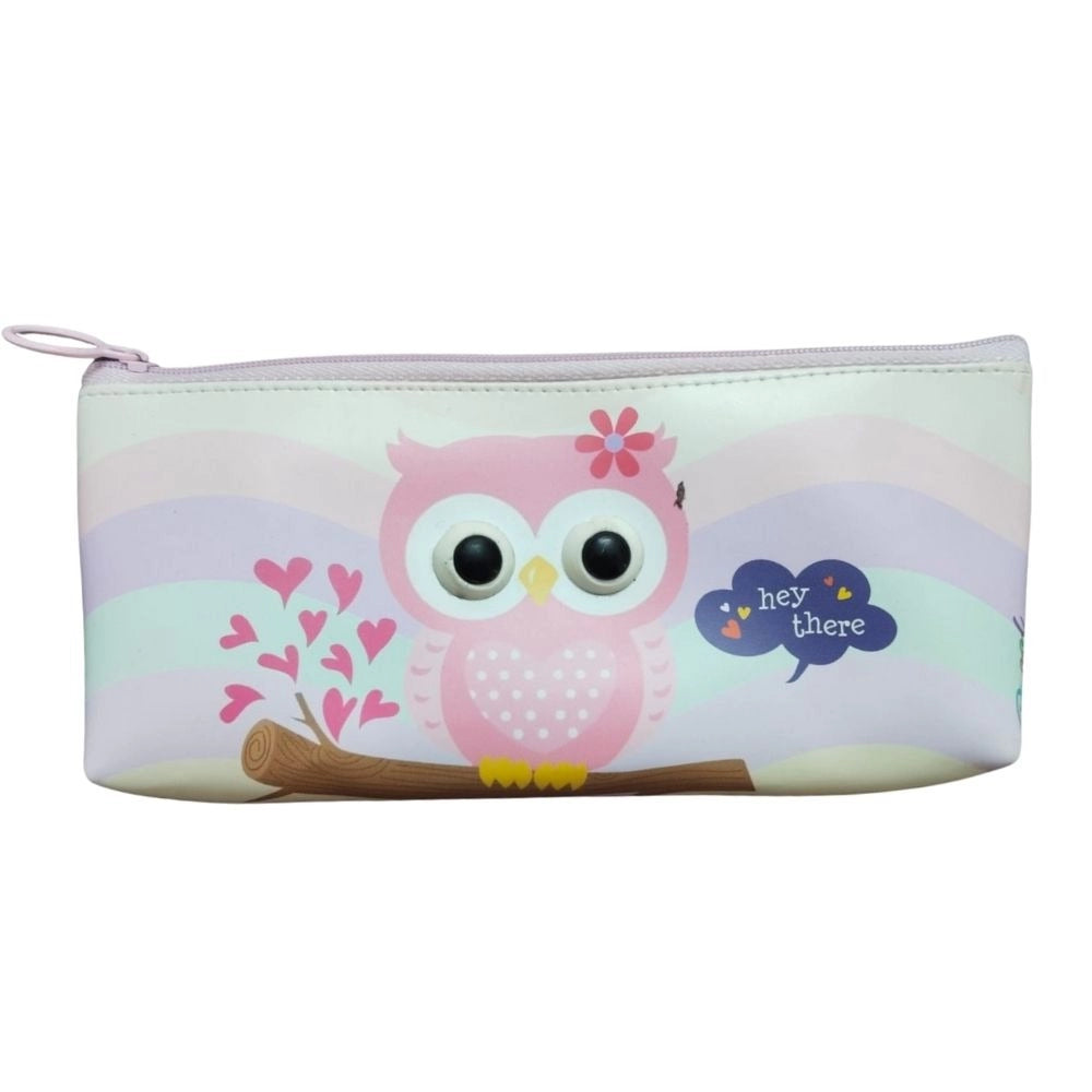 Pack Of_2 Owl Cartoon Printed Pencil Poch |   Canvas  |   Stationery | 3+ Years Main image
