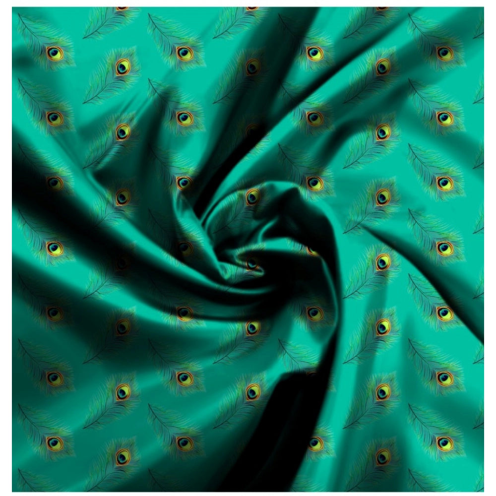 Generic Men's Casual Floral Printed Cotton Blend Unstitched Shirt Fabric 1.6 Mtrs (Green) Secondary image