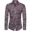 Generic Men's Casual Floral Printed Cotton Blend Unstitched Shirt Fabric 1.6 Mtrs (Violet)