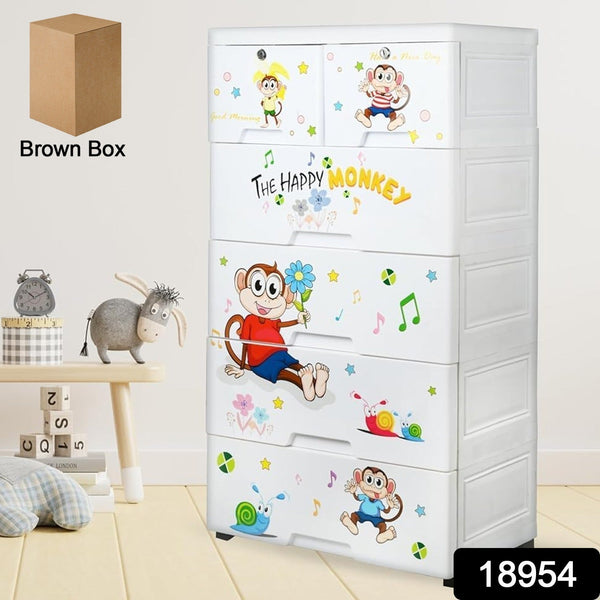 Multi-purpose storage organizer chest for kids with secure locking drawers