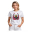 Generic Women's Polyester Solid Printed Round Neck Half Sleeve T-shirt (White)