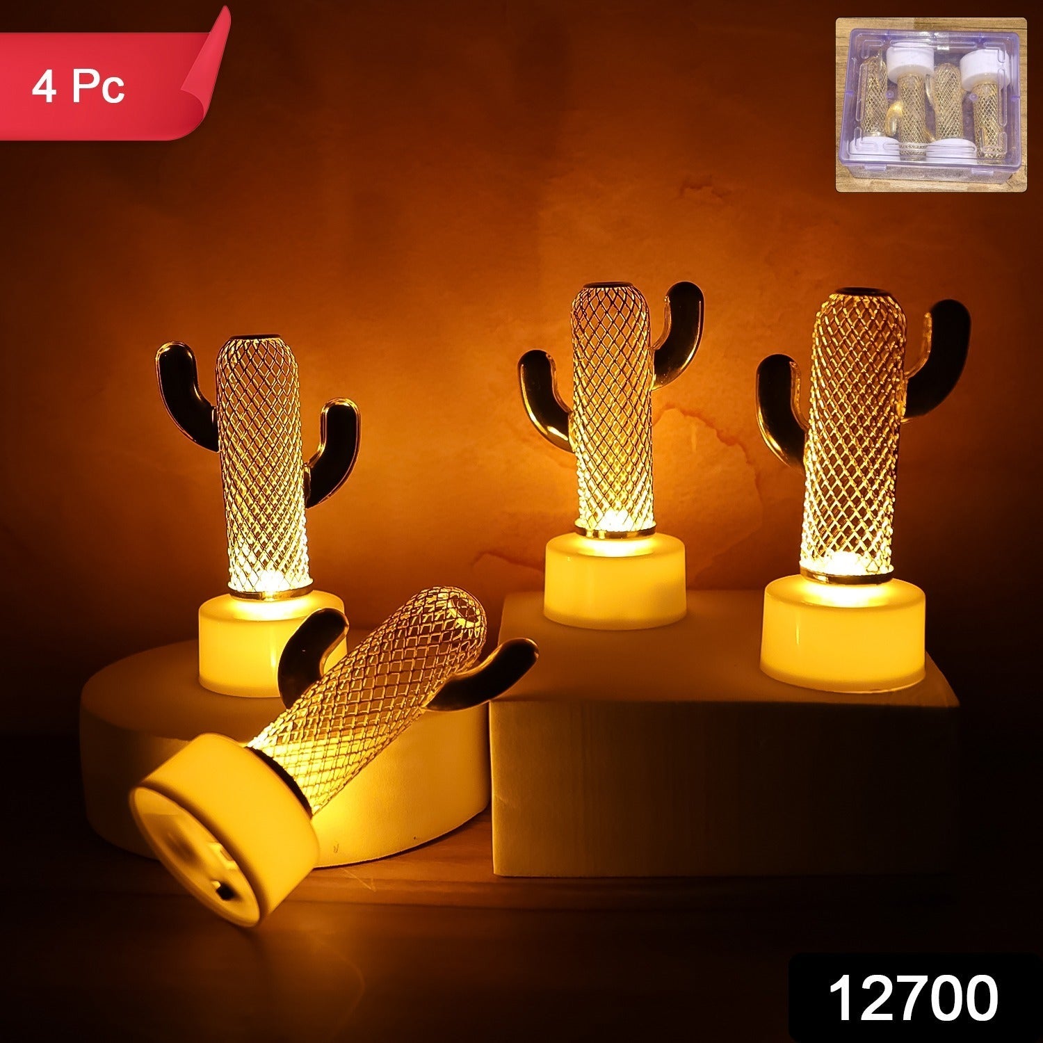 Cactus Shaped Flameless LED Candles – Safe Decorative Flickering Glow Secondary image