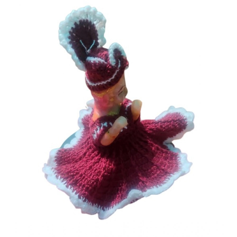 Generic Laddu Gopal Tharad Dress Size: 0 To 6 (Maroon) Secondary image