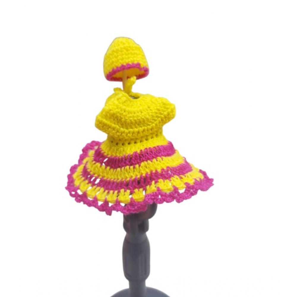 Generic Laddu Gopal Tharad Dress Size: 0 To 6 (Yellow-Pink) Secondary image