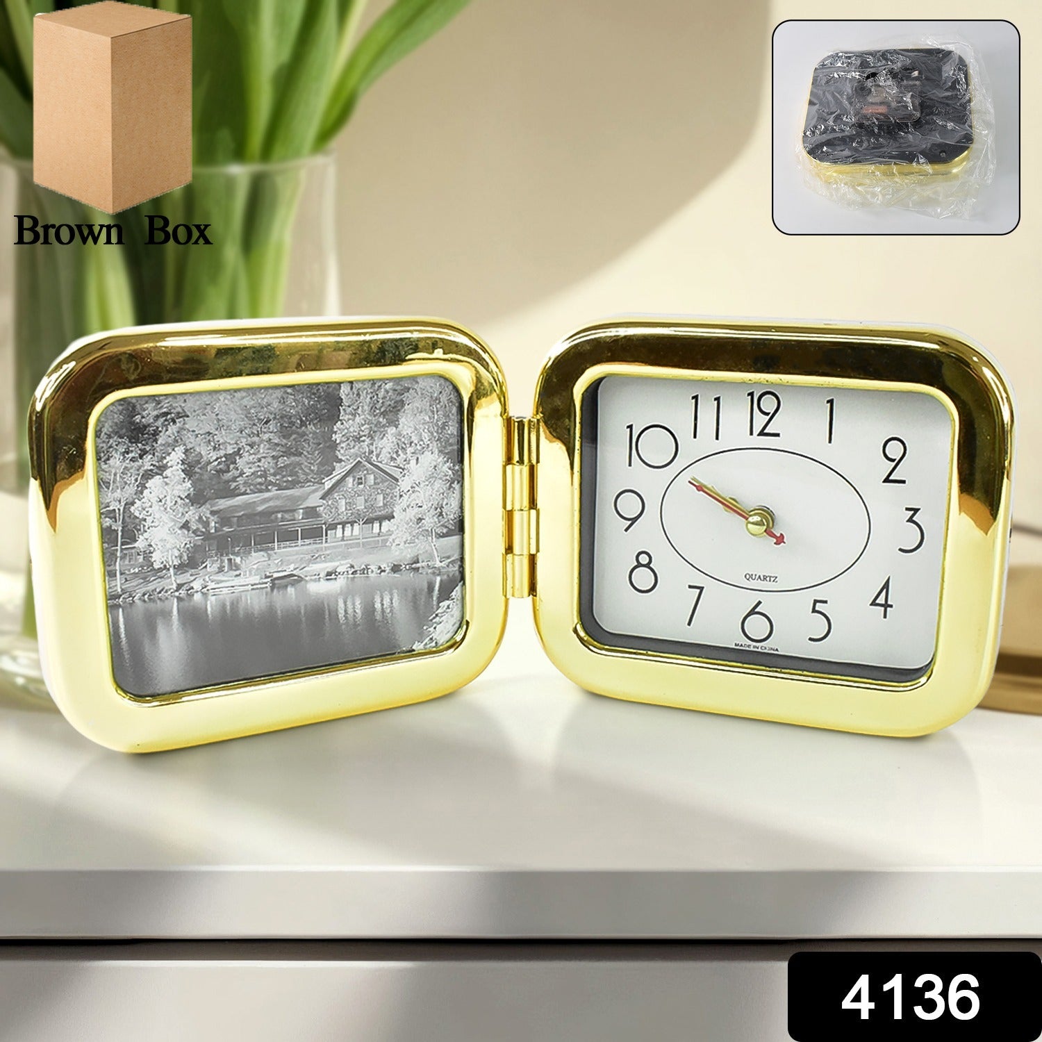 Foldable Desk Clock – Portable, Space-Saving Timepiece | VoltDesk Secondary image