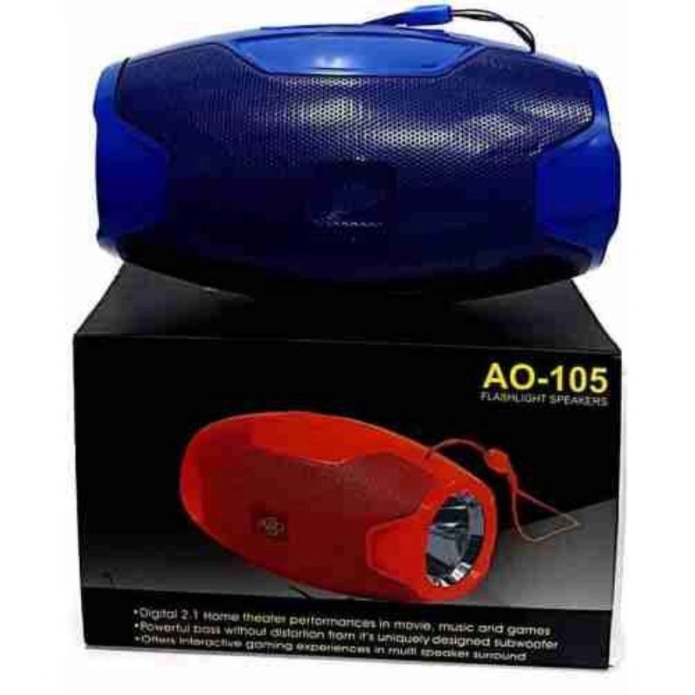 Generic Plastic Rubber Wireless AO105 Bluetooth Speaker (Blue) Secondary image
