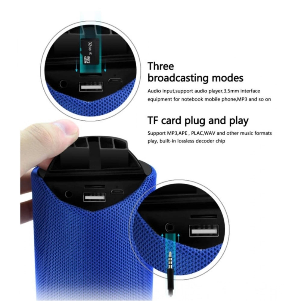 Generic Plastic Rubber Wireless TG113 Bluetooth Speaker (Blue) Secondary image
