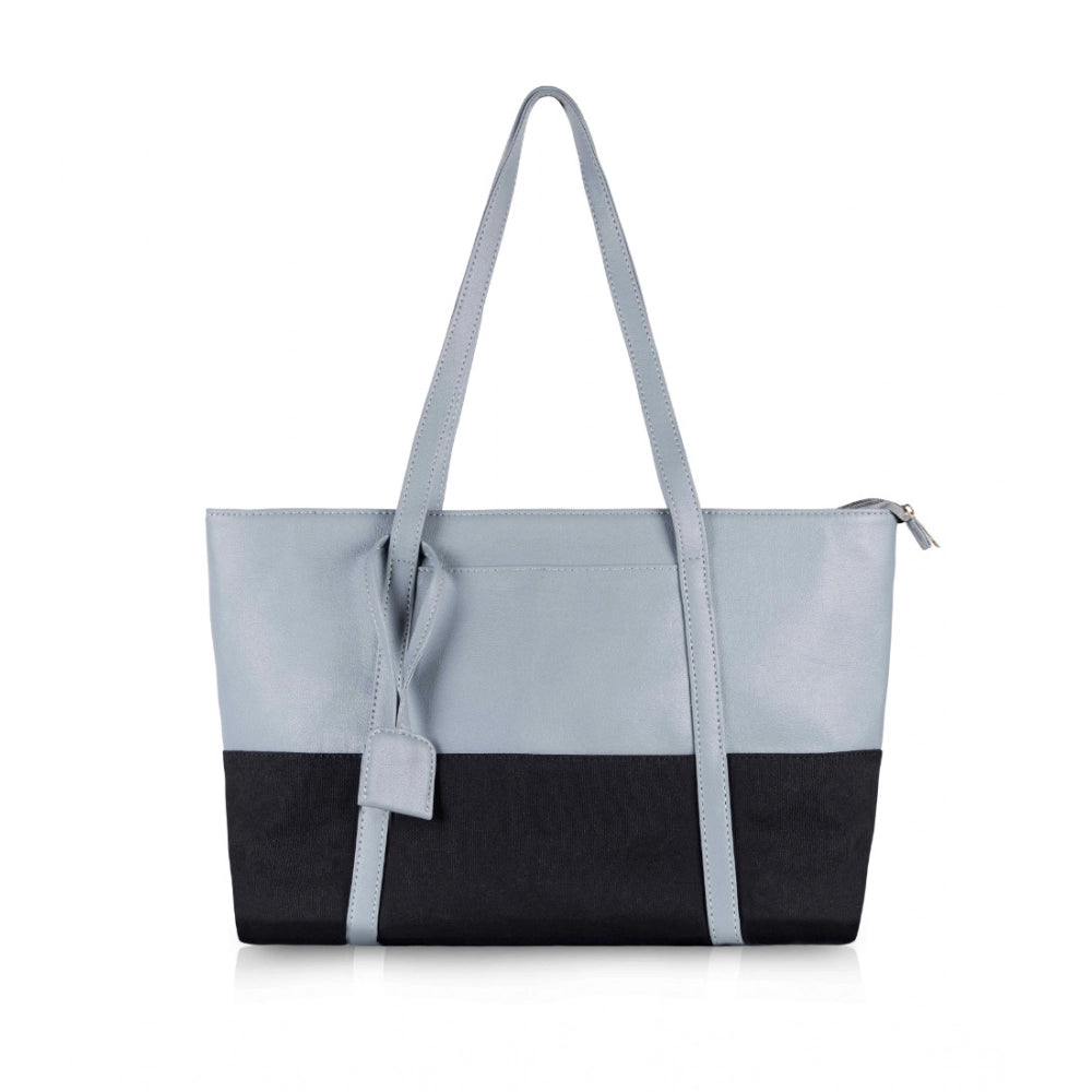 Generic Women's Faux Leather Large Shoulder Zipper Handbag (Light Blue) Main image
