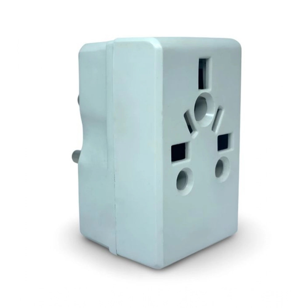 Generic 3 in 1 Worldwide Universal Multi Plug Socket Travel Adapter Plug with Surge Protector (White) Main image