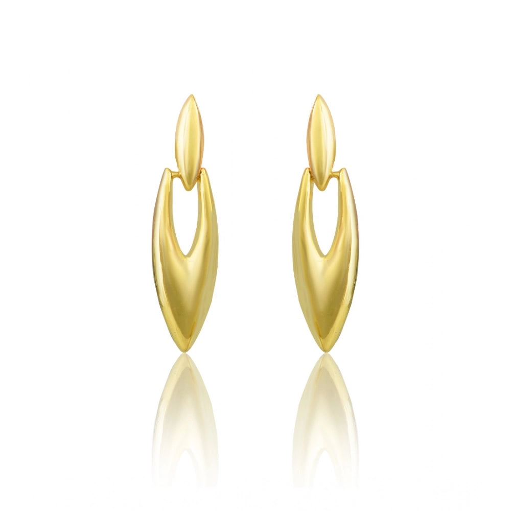 Generic Women's brassNew Gold Tone Polish Mini Office Earrings (Gold Plated) Main image