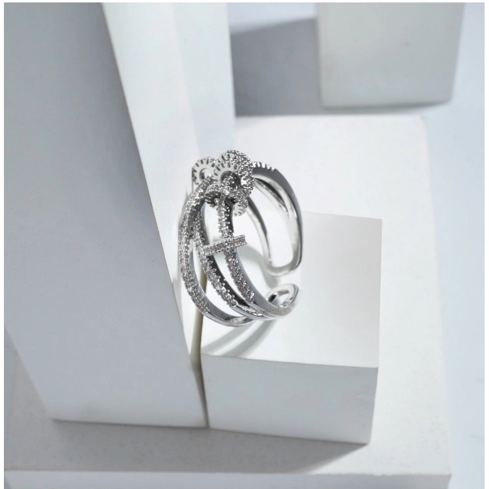 Generic Stainless Steel Silver High-quality Freesize Ring (Silver Plated) Secondary image