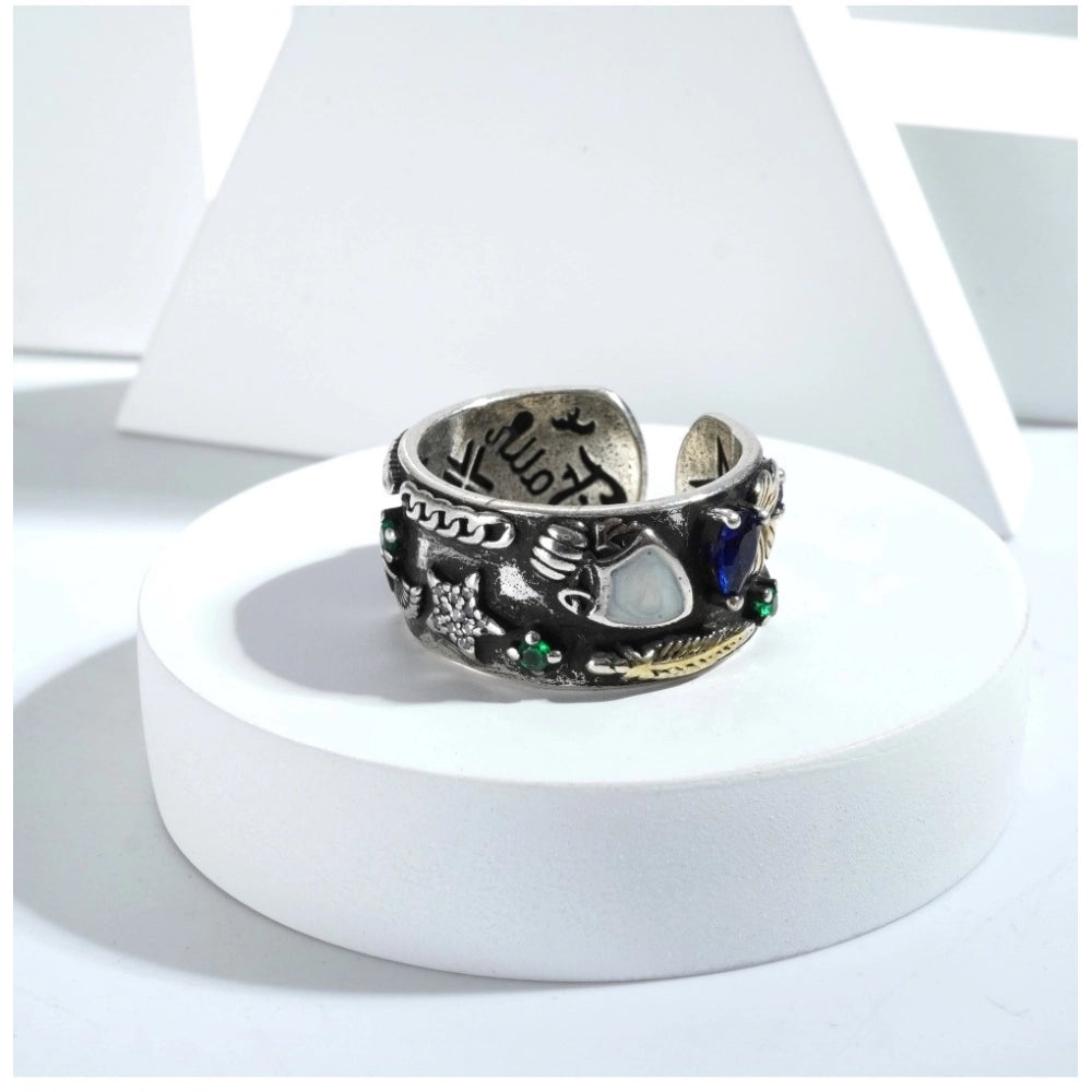 Generic Stainless Steel Imported High-Quality Office Wear Freesize Ring (Silver Plated) Secondary image