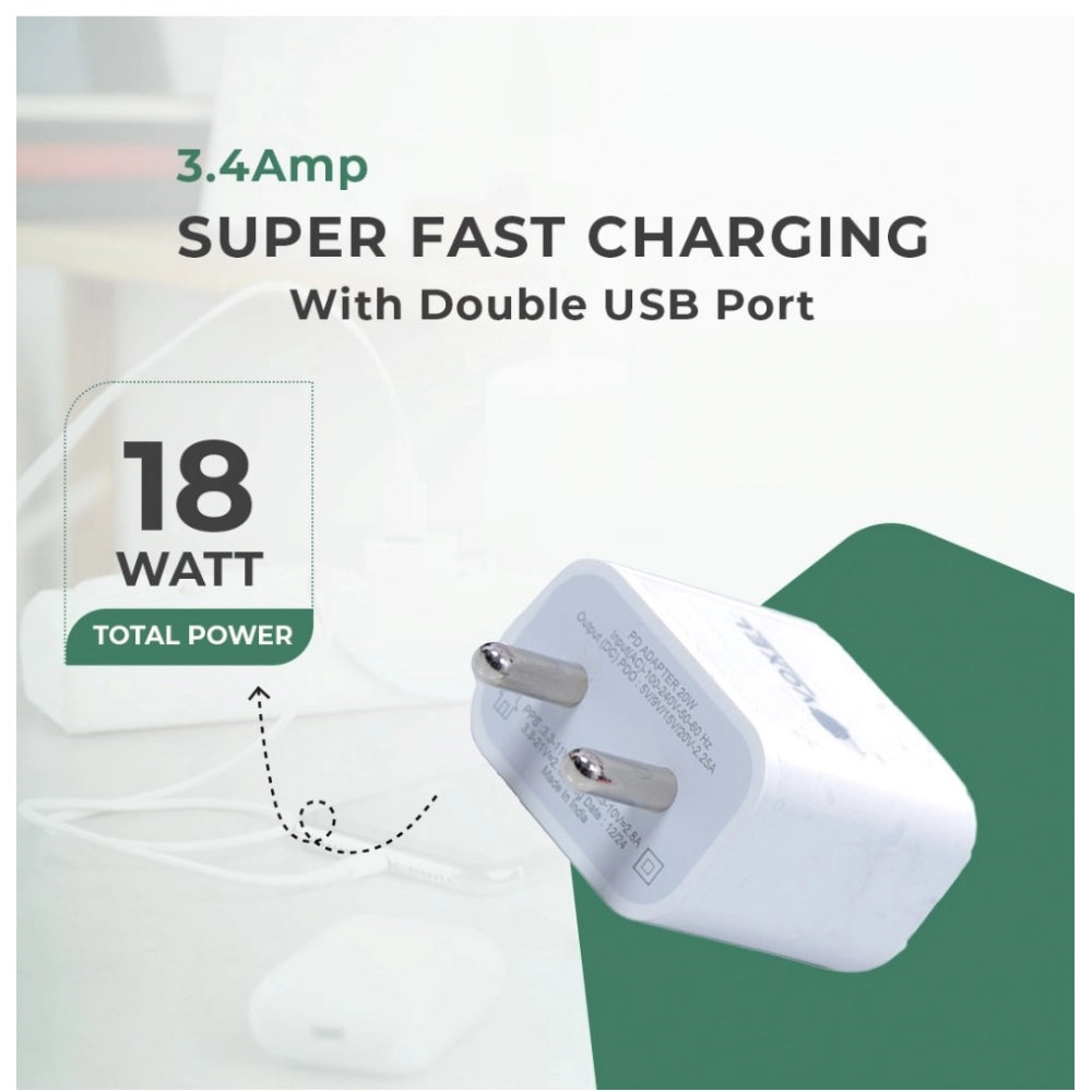 Generic VOXEL 18 Watt Double Usb Port Charger AB Plastic (White) Secondary image