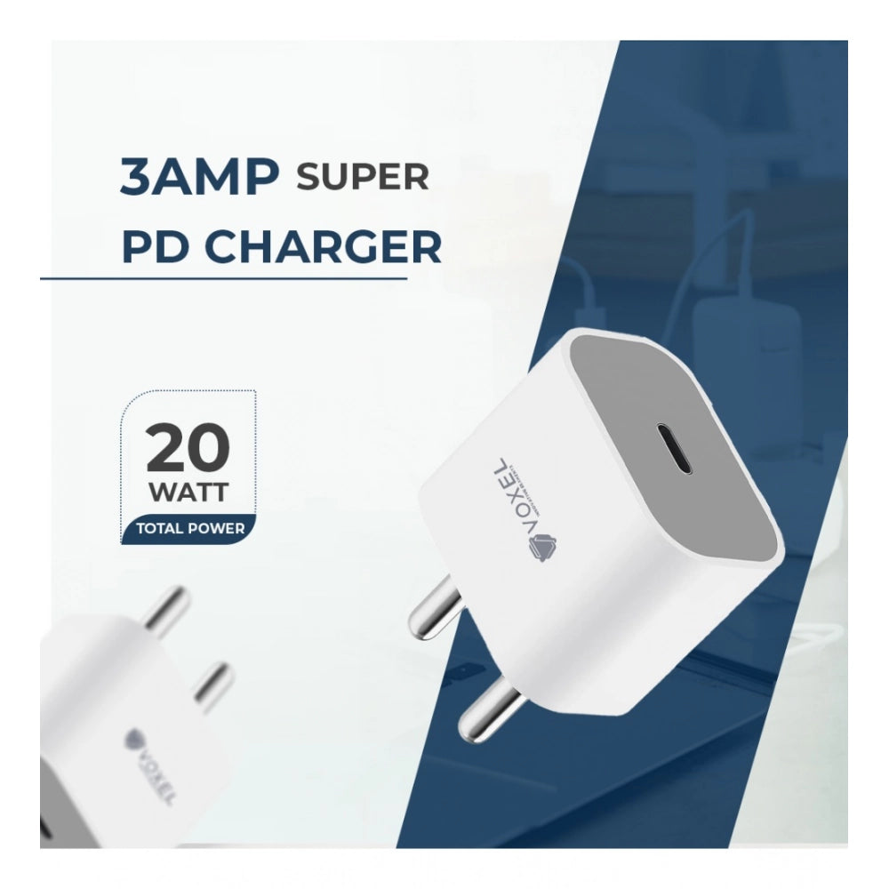 Generic VOXEL 20 Watt ' C ' Port PD Charger AB Plastic (White) Secondary image