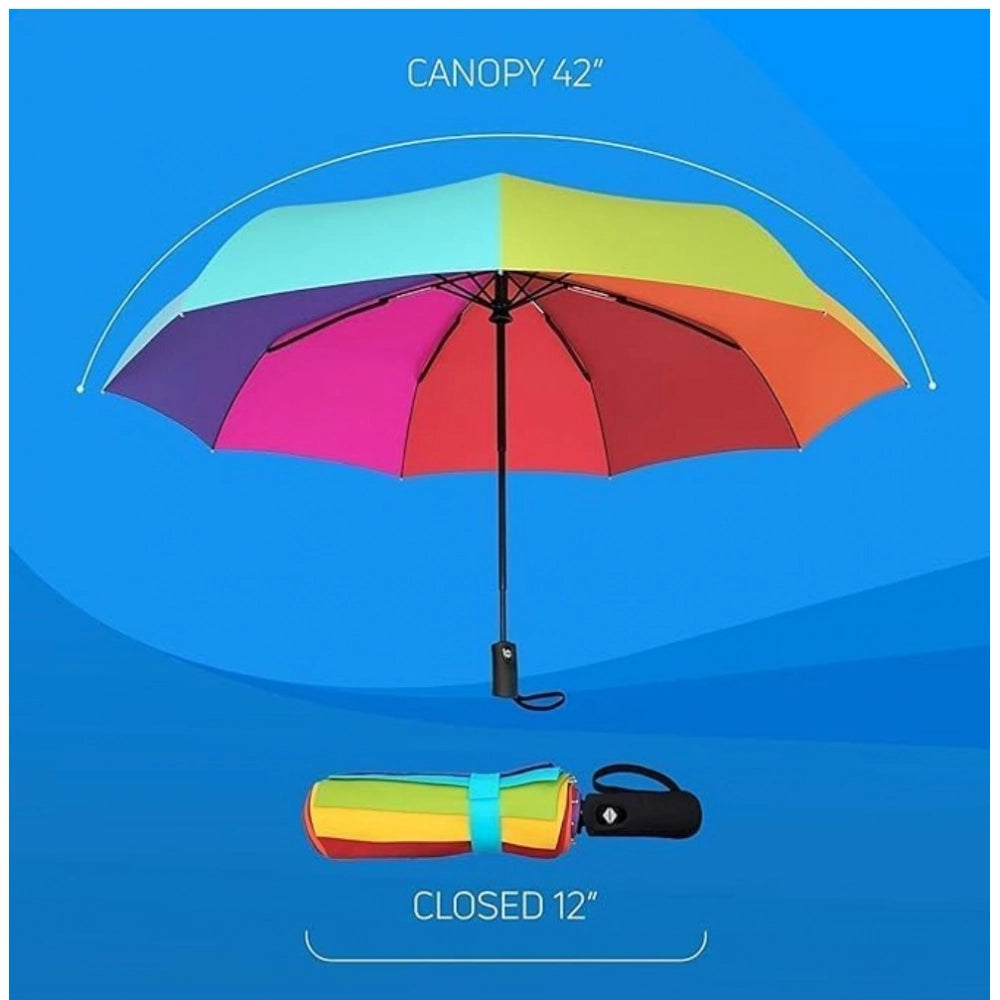 Generic Metal Portable Auto Travel Umbrella (Rainbow) Secondary image