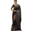 Generic Women's Silk Printed Saree With Unstitched Blouse 5.5Mtr (Black)