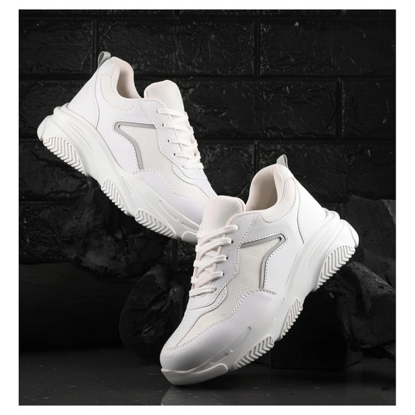 Generic Women's Casual Mesh Printed Lace-Ups Shoes (White)