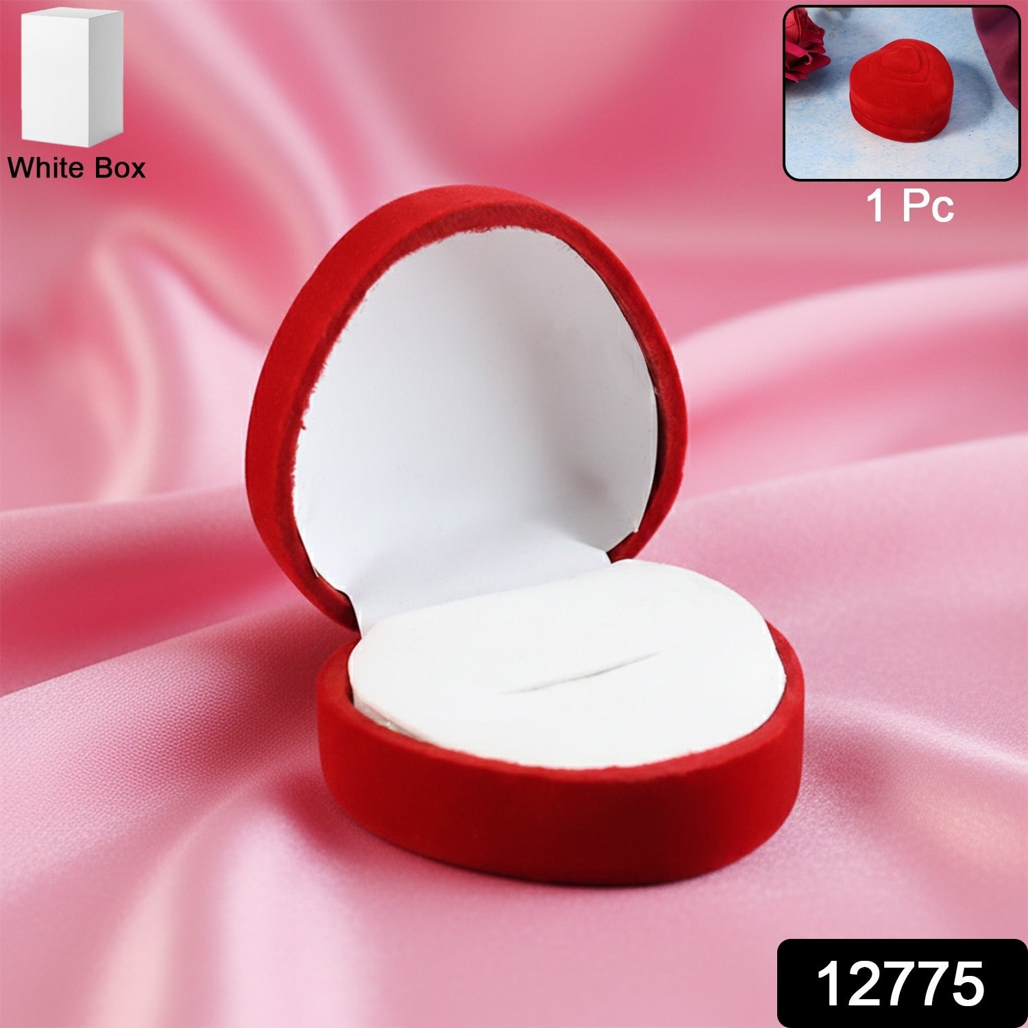 Heart-Shaped Velvet Jewellery Ring Box – Elegant Luxury Gift Case Secondary image