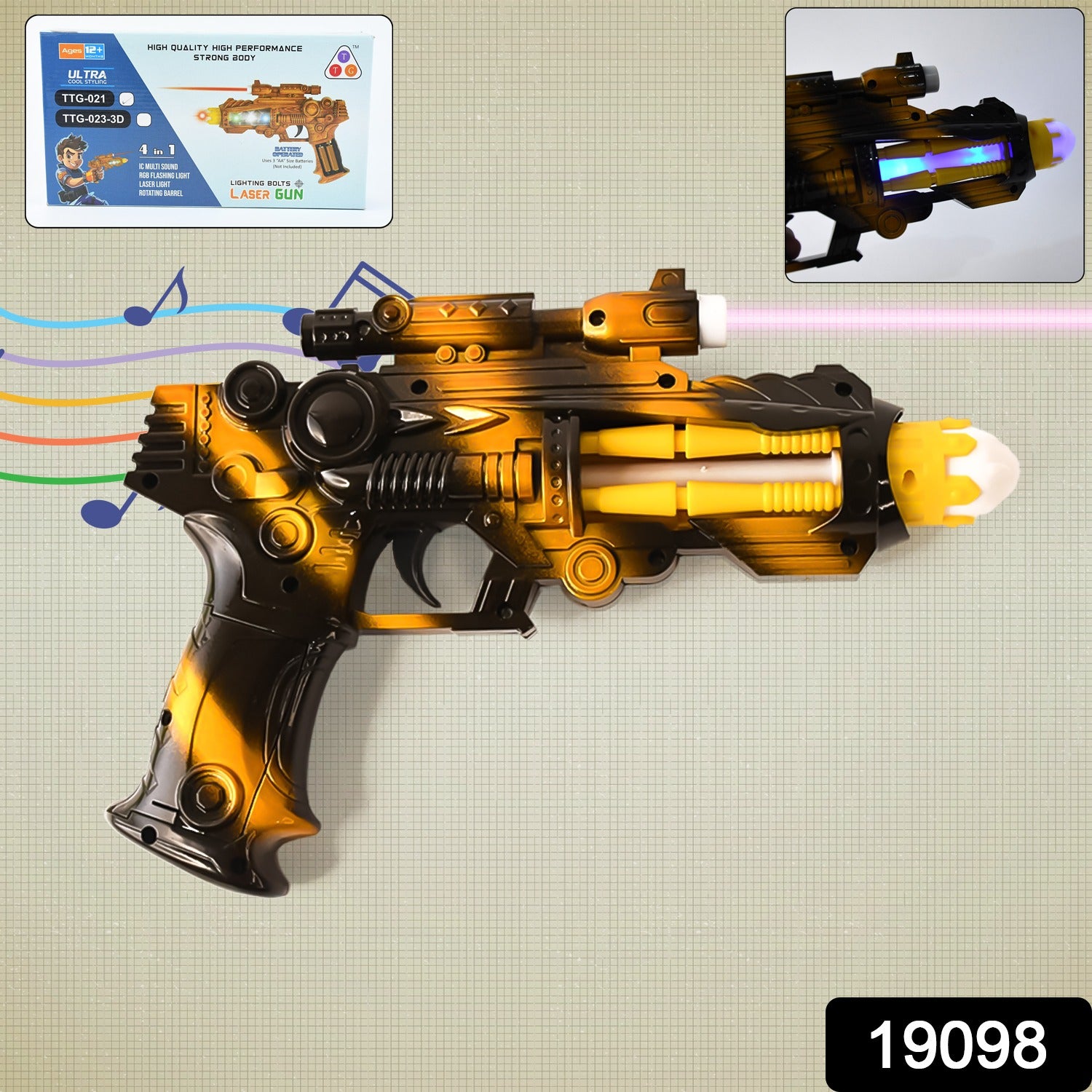 LED Laser Gun Toy – Battery Operated Space Blaster with Lights & Sound Secondary image