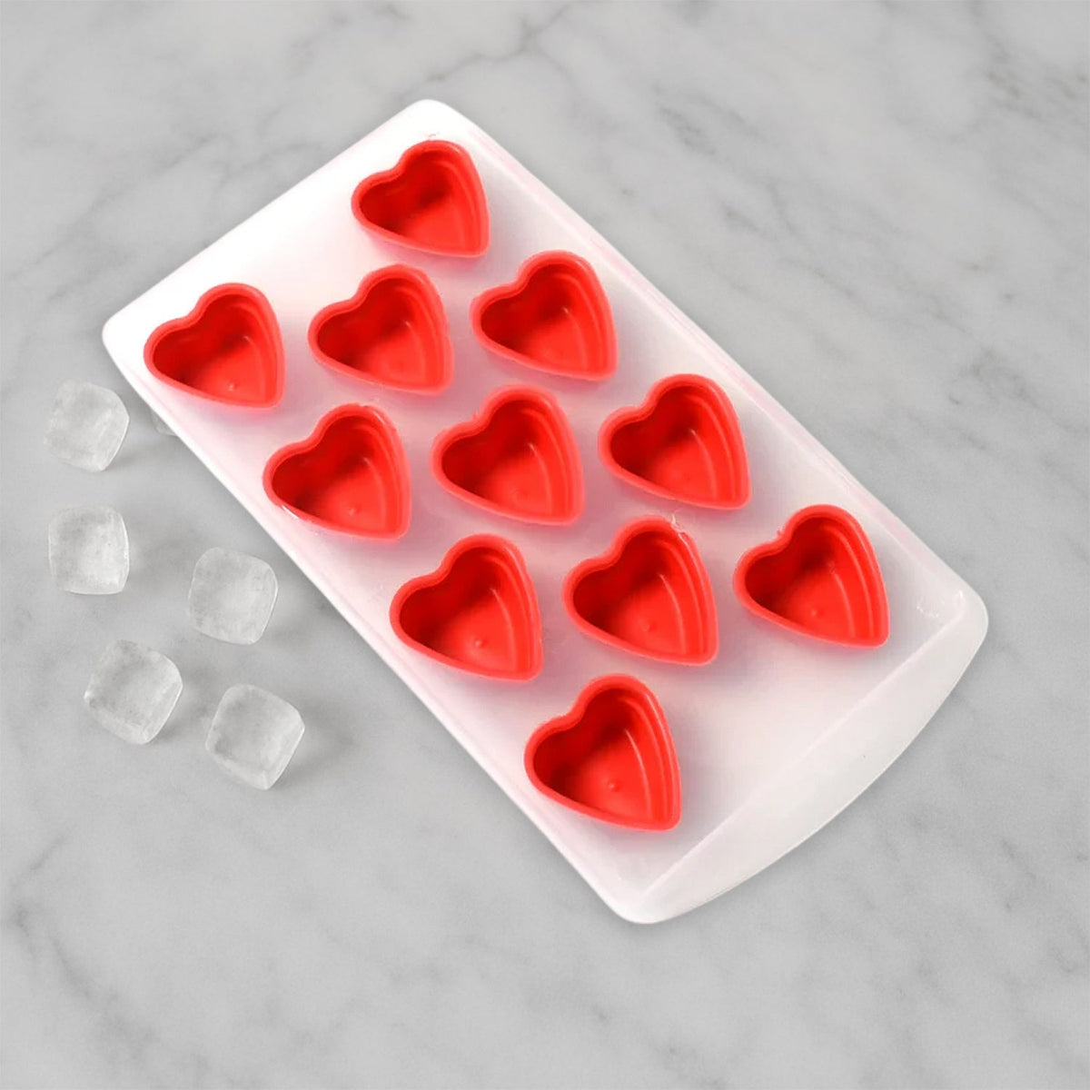 Flexible silicone ice cube tray with multi fruit shapes. Main image