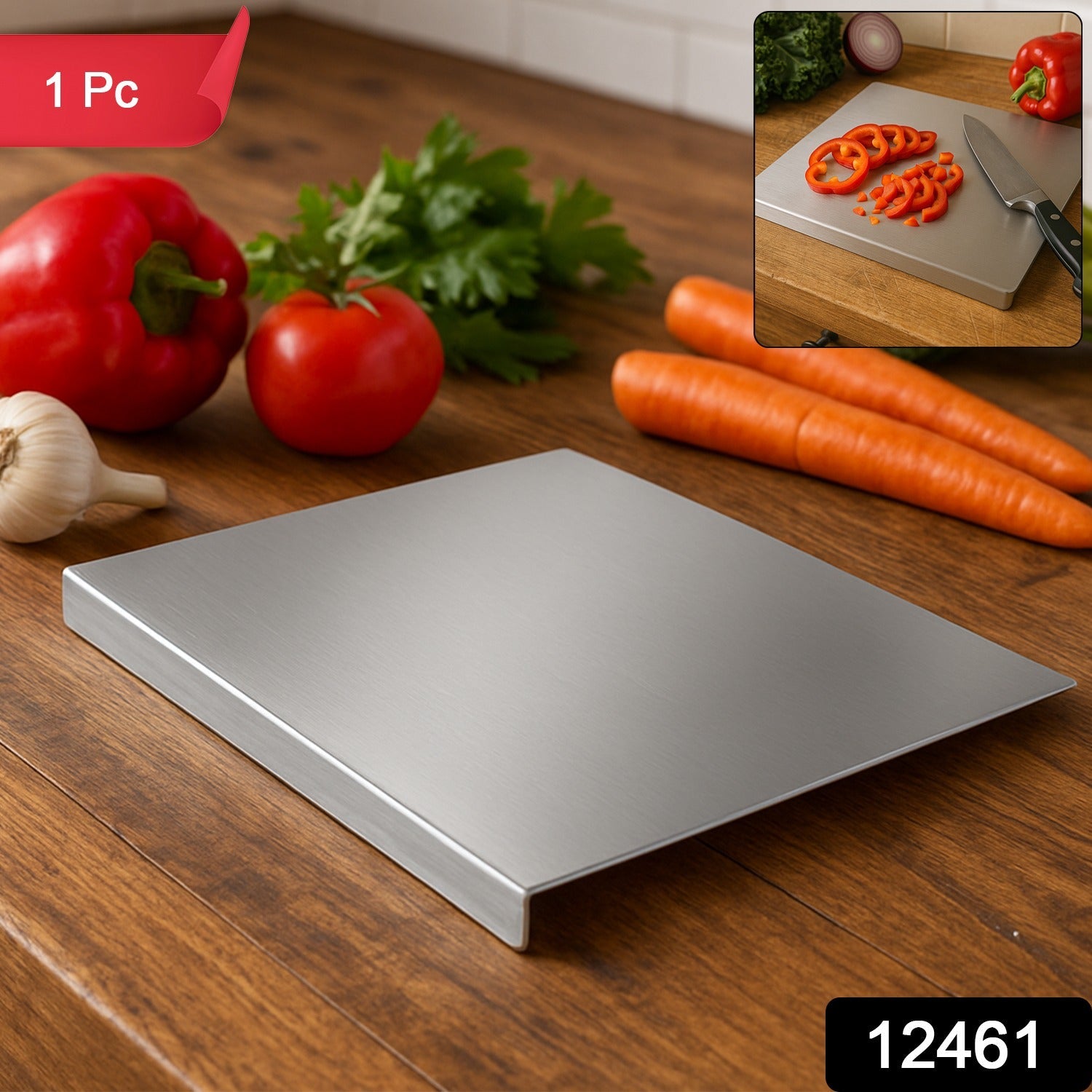 Stainless Steel Anti-Bacterial Chopping Board – Heavy-Duty & Hygienic Secondary image