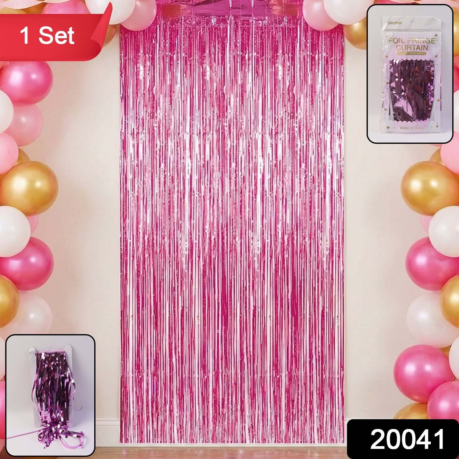 Foil Fringe Curtain – Metallic Shimmer Party Backdrop Secondary image