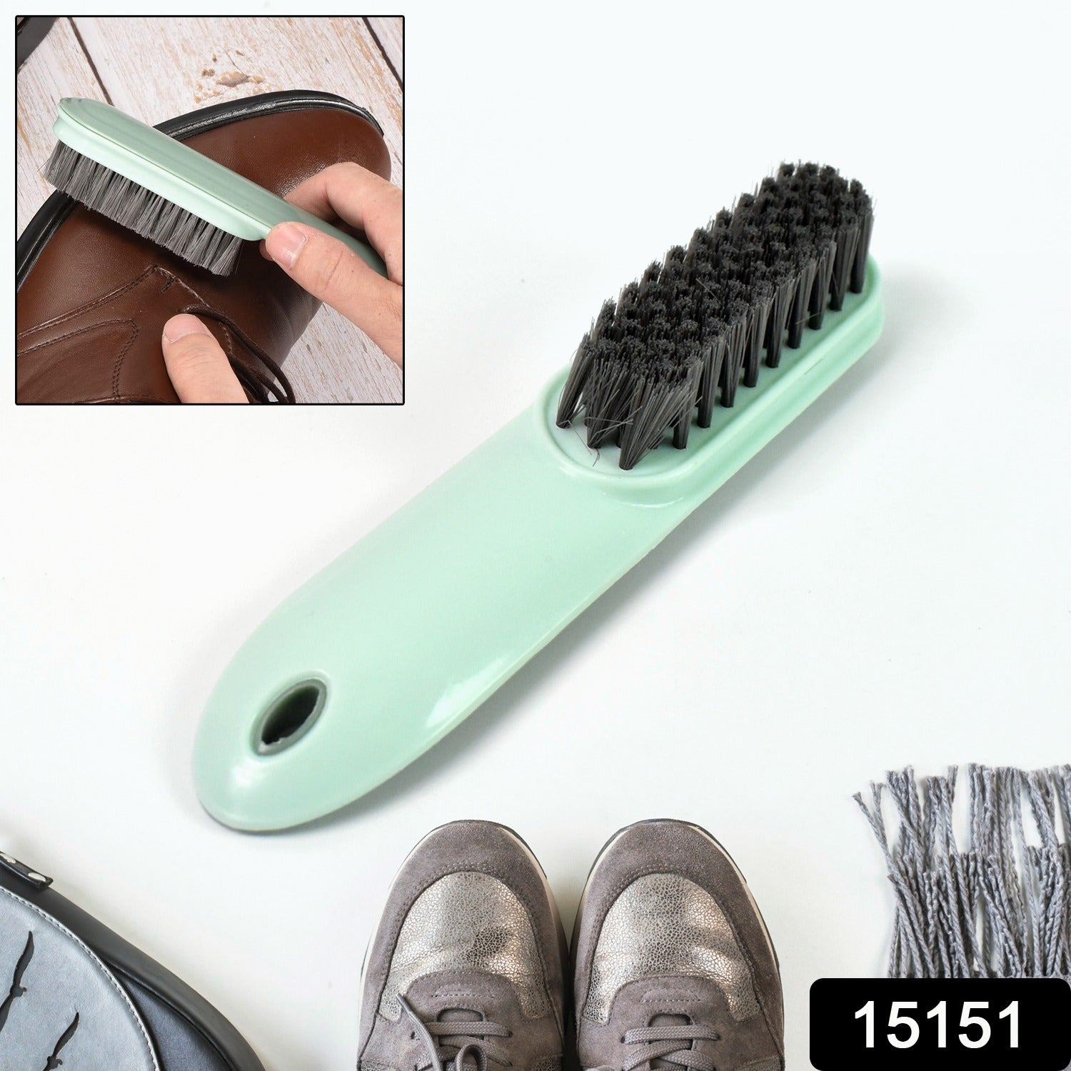 Shoe & Clothes Cleaning Brush – Soft Bristle Scrubber | Velvet Wipe Secondary image