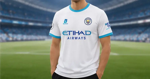 White Jersey Men's Printed Sports T-Shirt – Short Sleeve Athletic Football Jersey