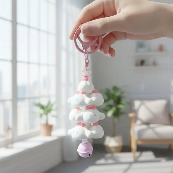 Cloud Cartoon Keychain with Bell – Cute Colorful Bag & Backpack Charm for Kids, Girls & Women