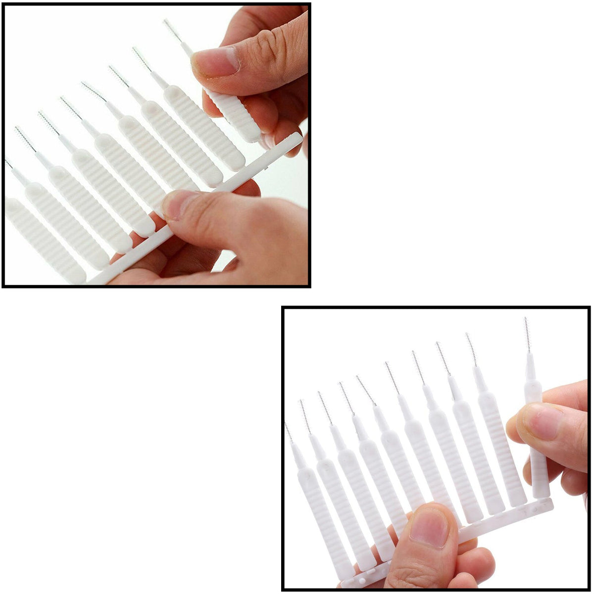 A 10-piece set of anti-clog shower nozzle cleaning brushes displayed on a white surface. Main image