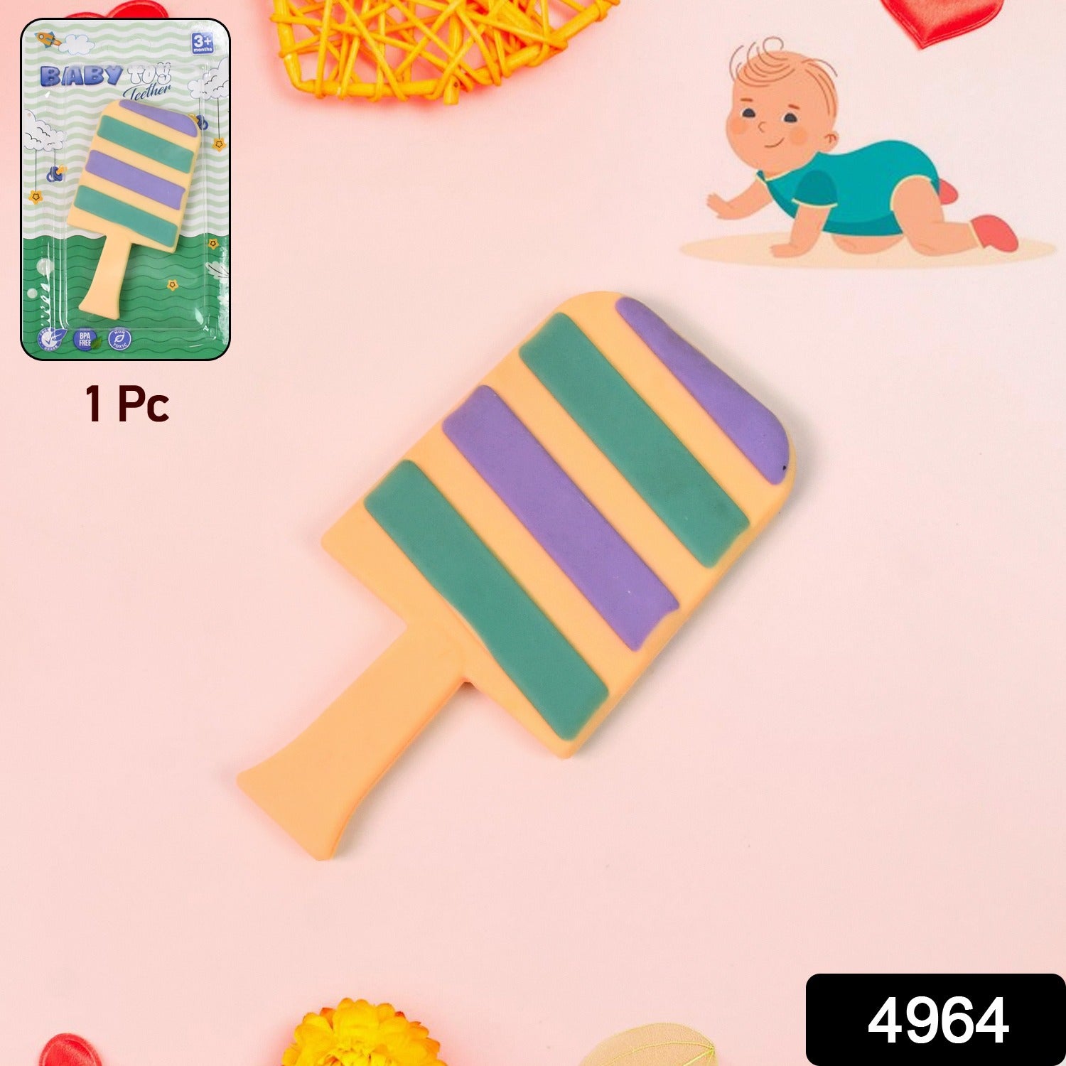 Silicone Baby Teether – Soft, BPA-Free Candy Shape | Babyova Secondary image