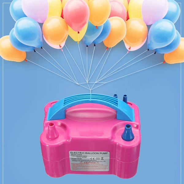 Close-up of the electric balloon pump demonstrating its dual nozzle design. Main image