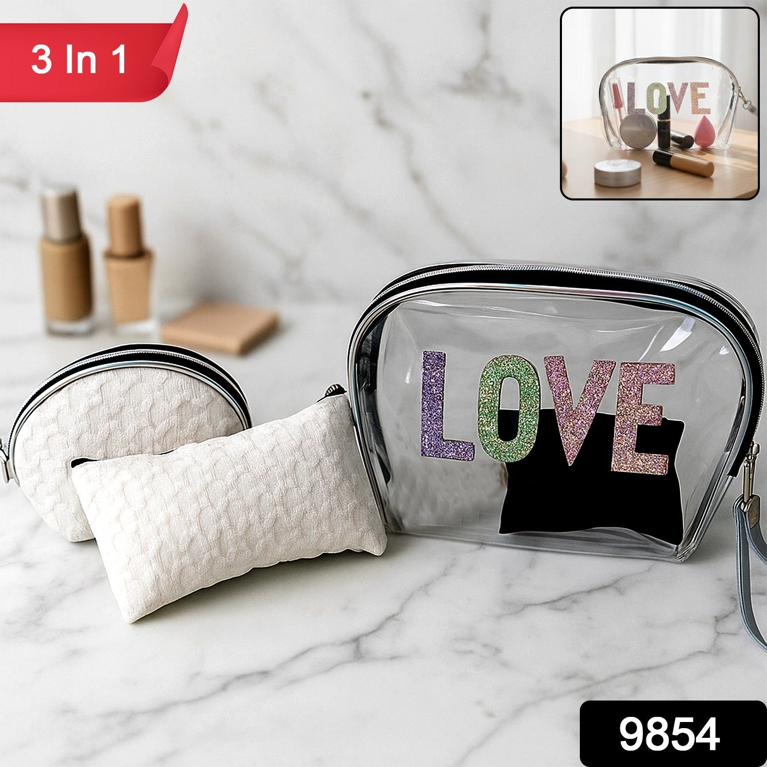 3-in-1 Makeup Bag Set – Compact & Stylish Travel Organizer Secondary image