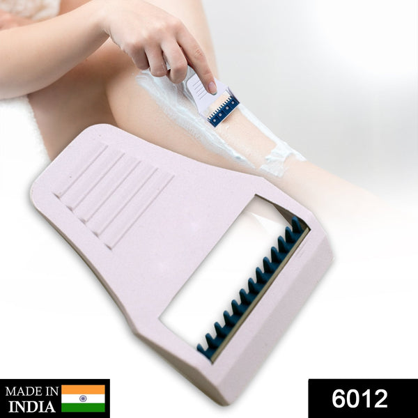 Close-up of VelvaBloom disposable women's body razor in its sterile packaging.