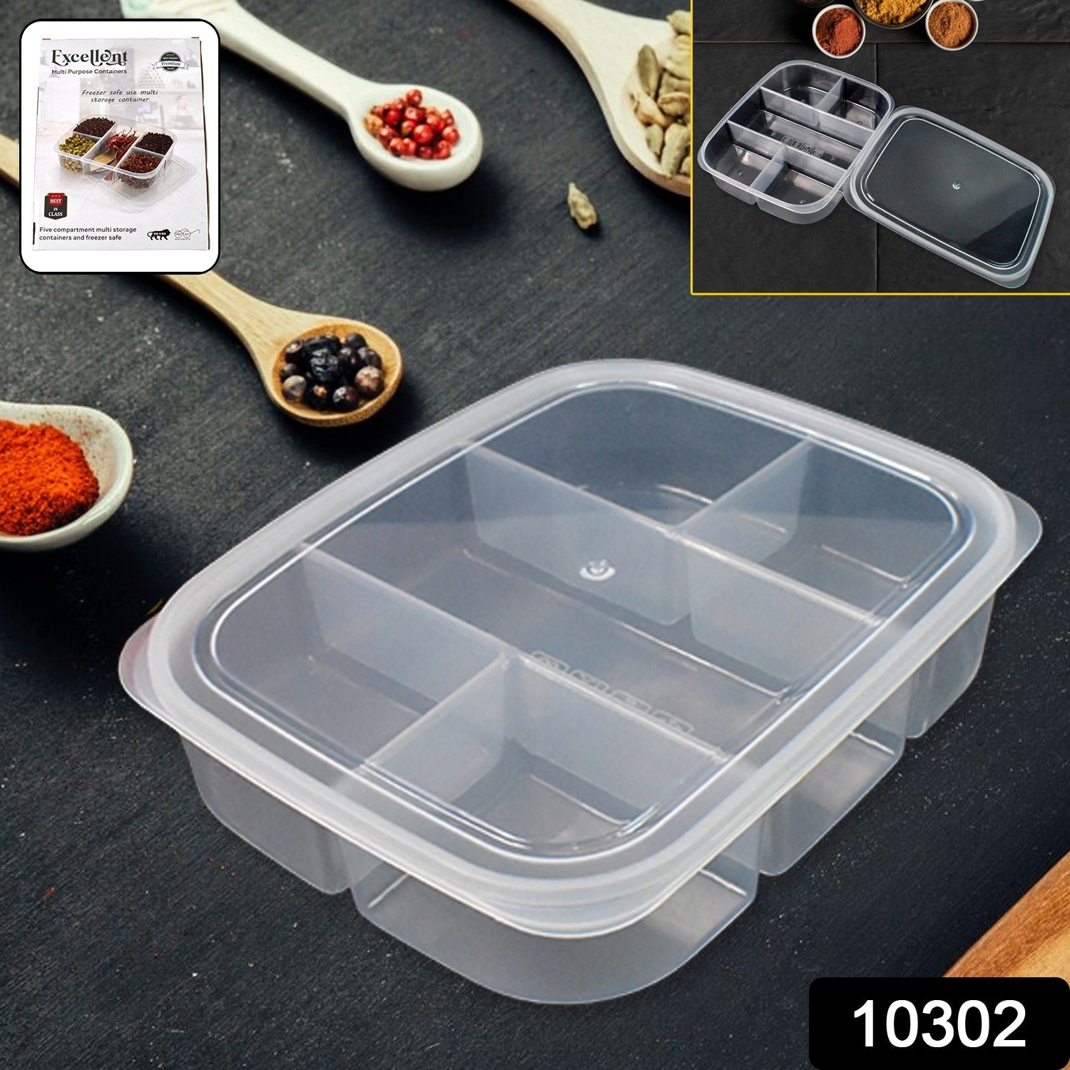 5 Compartment Lunch Box – Reusable Food Prep Container | Lunchie Bunchie Secondary image