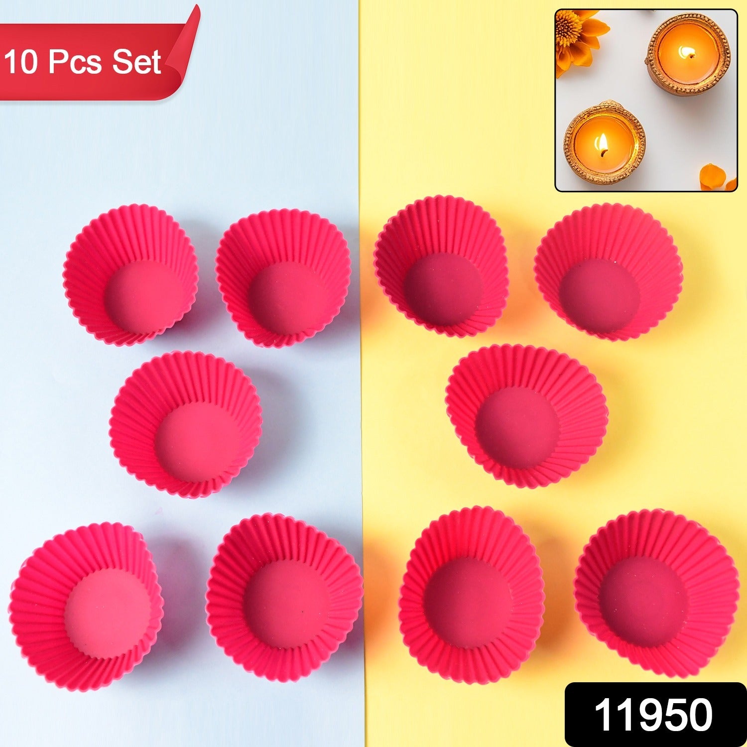 Silicone Cupcake Moulds – Flexible, Non-Stick Set of 10 Secondary image
