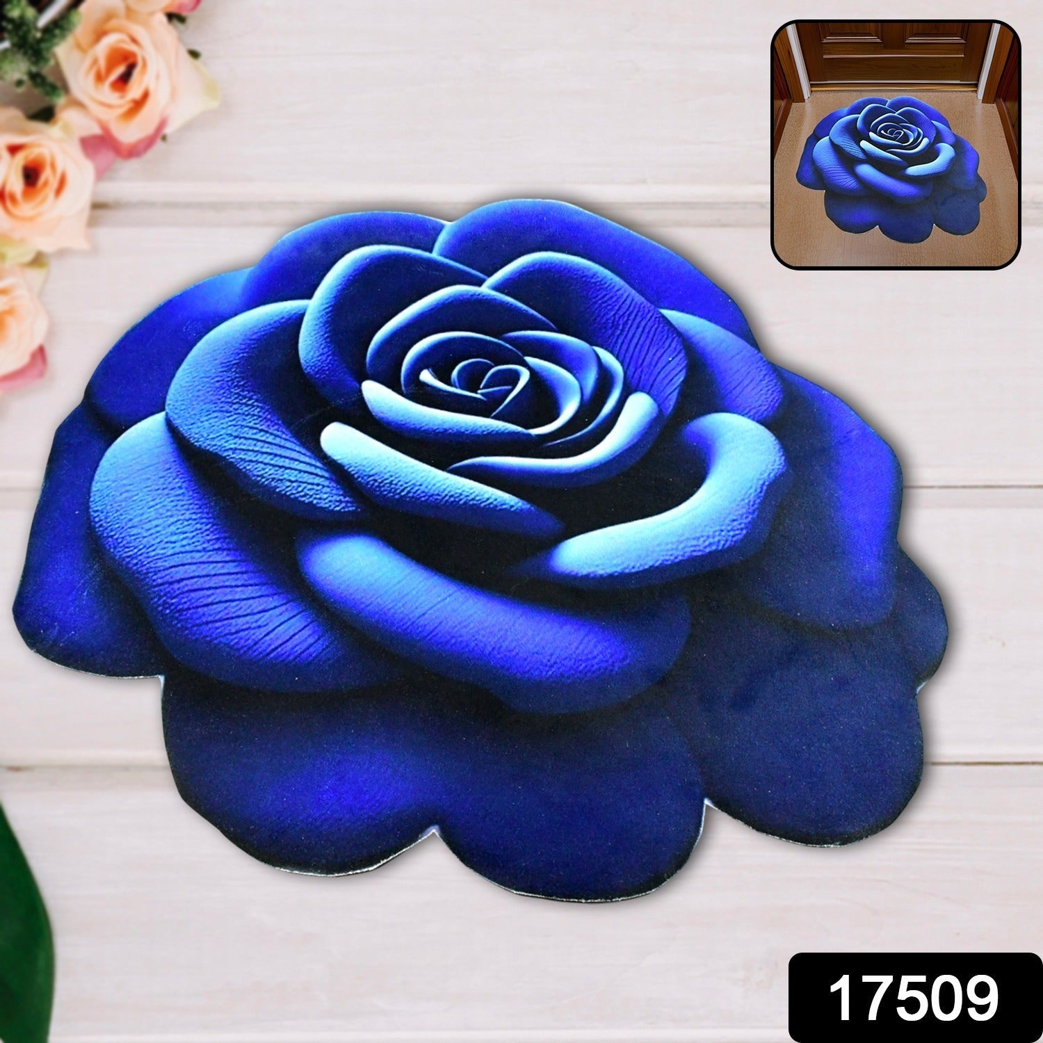 3D Rose Floor Mat – Luxury Anti-Slip Velvet Rug Secondary image