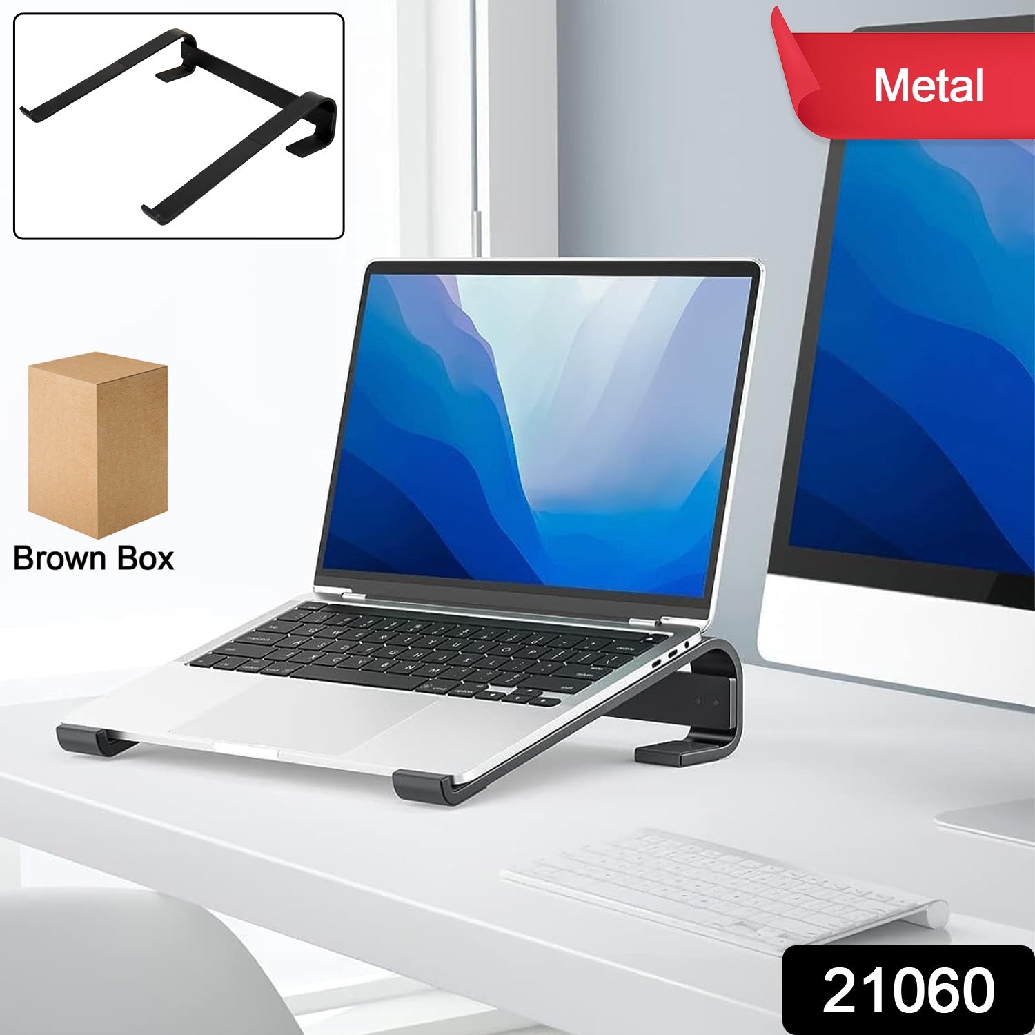 Fixed Metal Laptop Stand – Sturdy Ergonomic Desk Riser for Work Secondary image