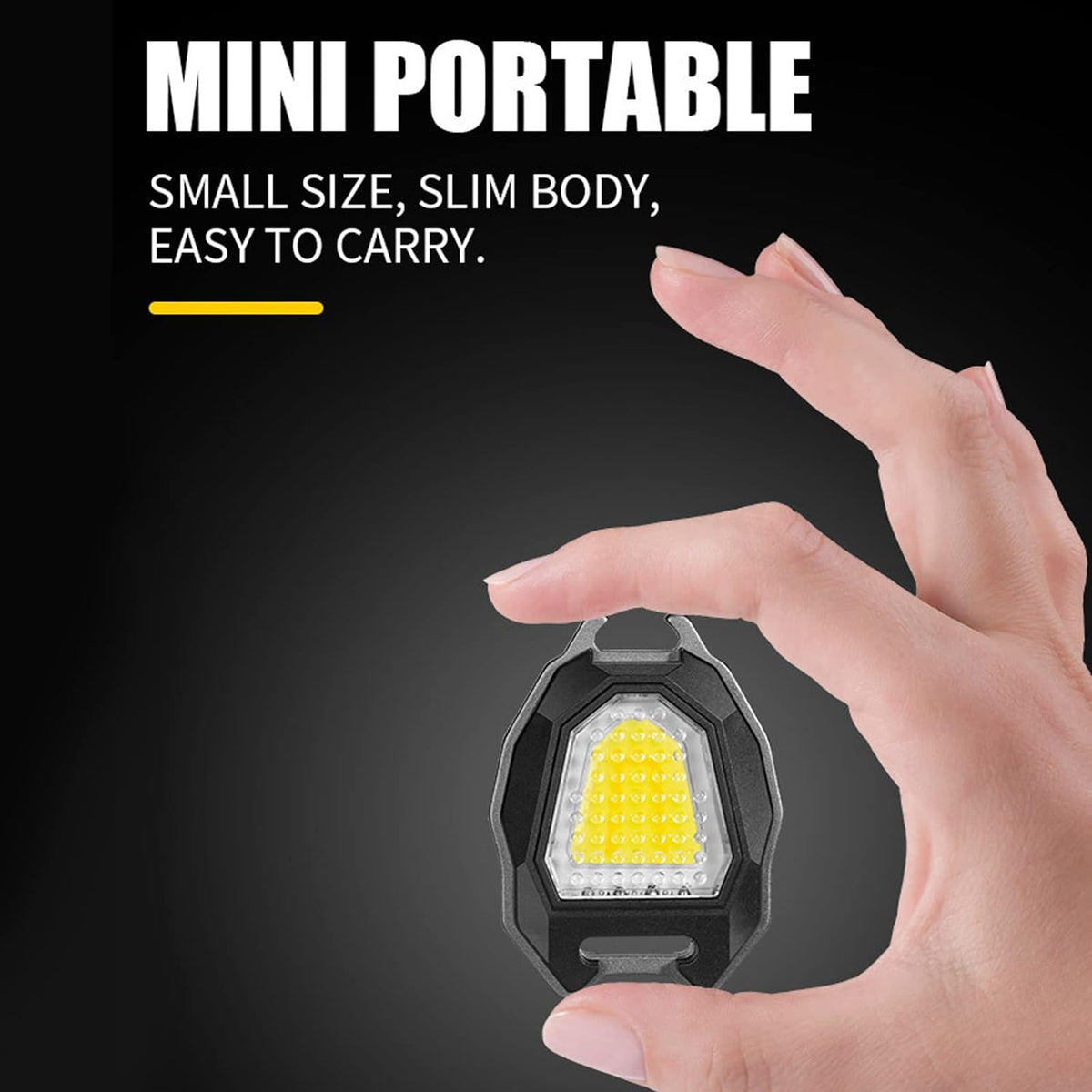 Poravar triangular camping flashlight with integrated lighter and multiple light modes. Main image