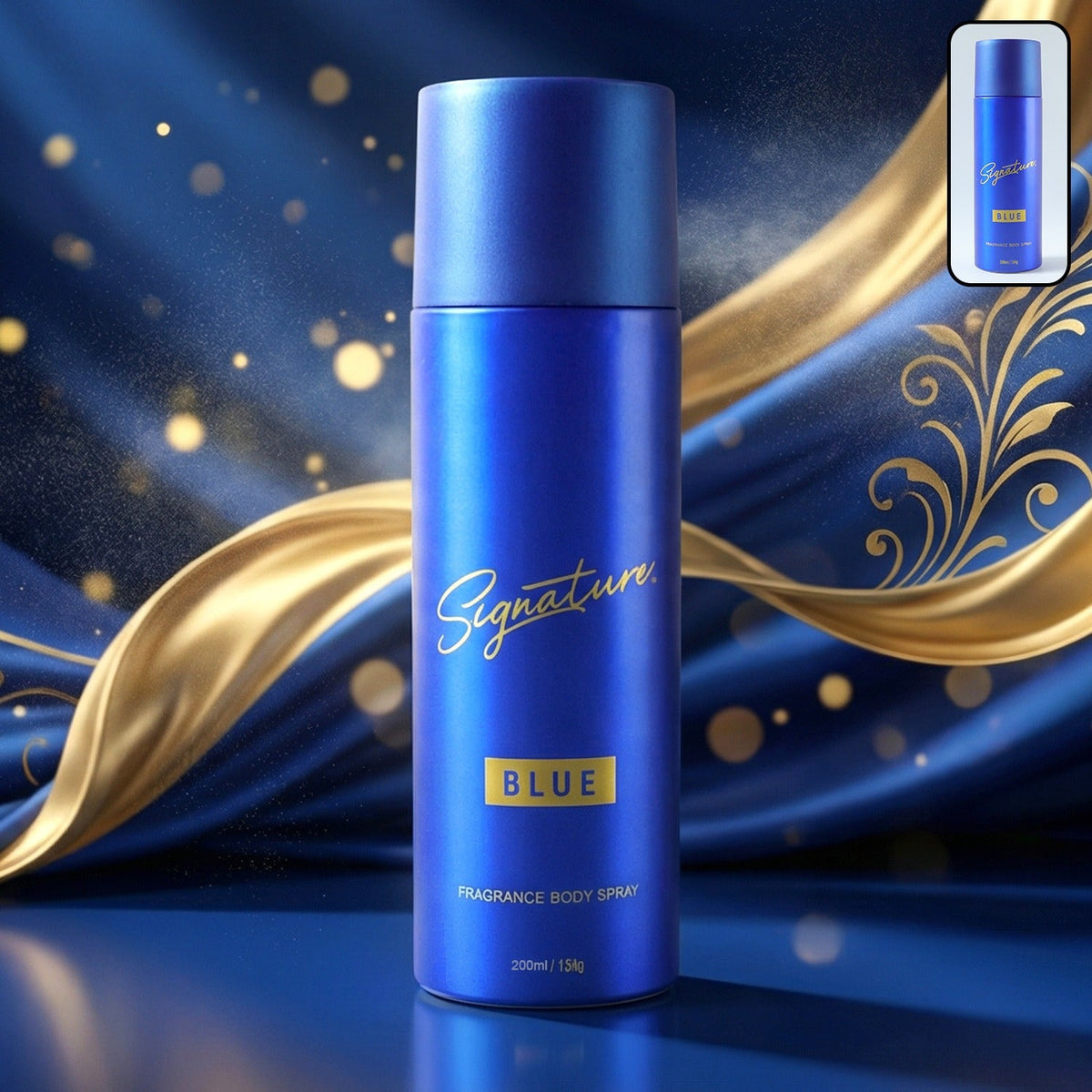 Signature premium blue fragrance body spray 200 ml stylish bottle Main image