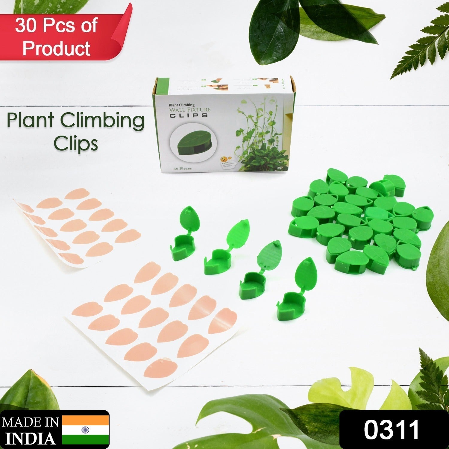 Plant Climbing Clips – Self-Adhesive Leaf Design | Indo Glow Secondary image