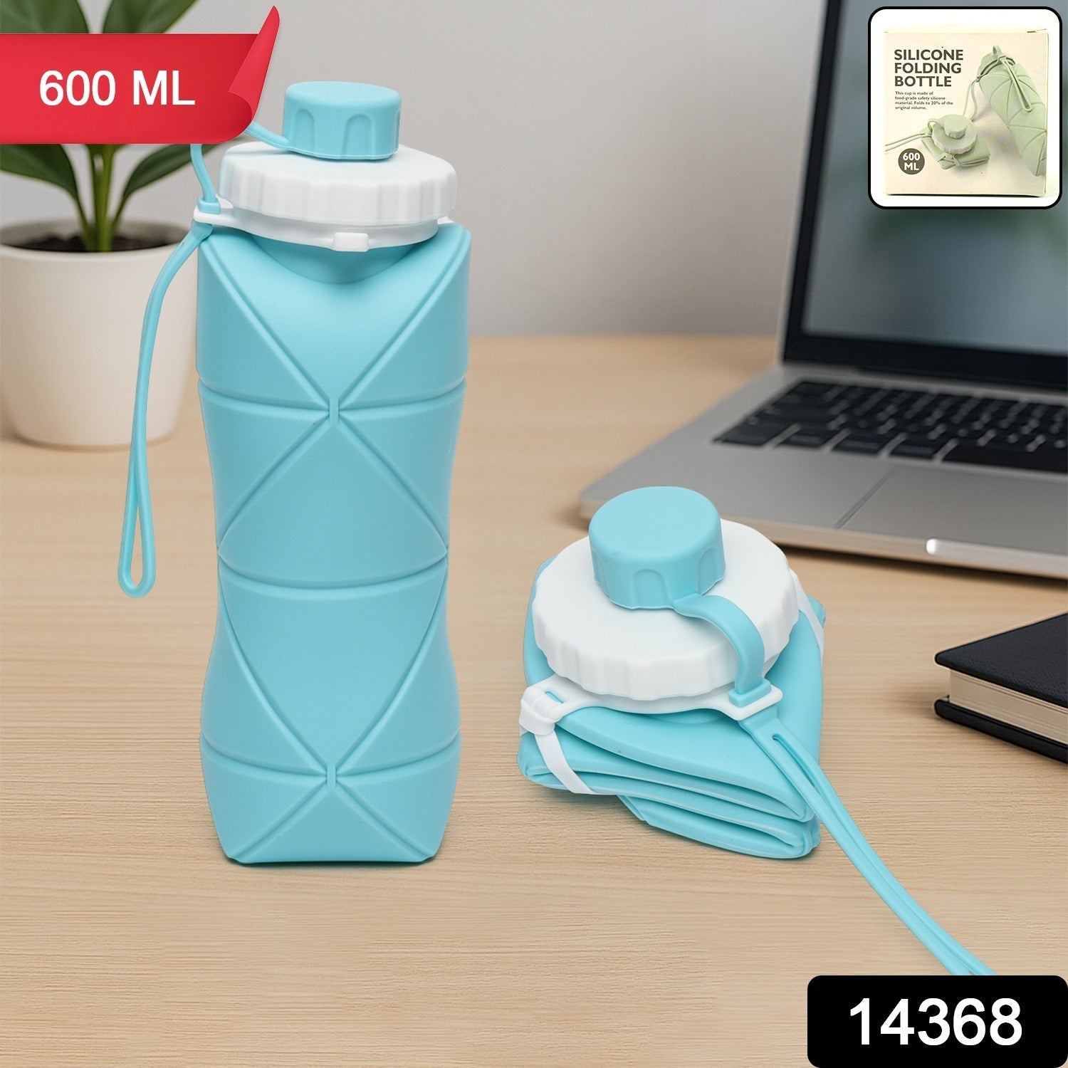 600ml Collapsible Silicone Water Bottle – Foldable & Leakproof Secondary image