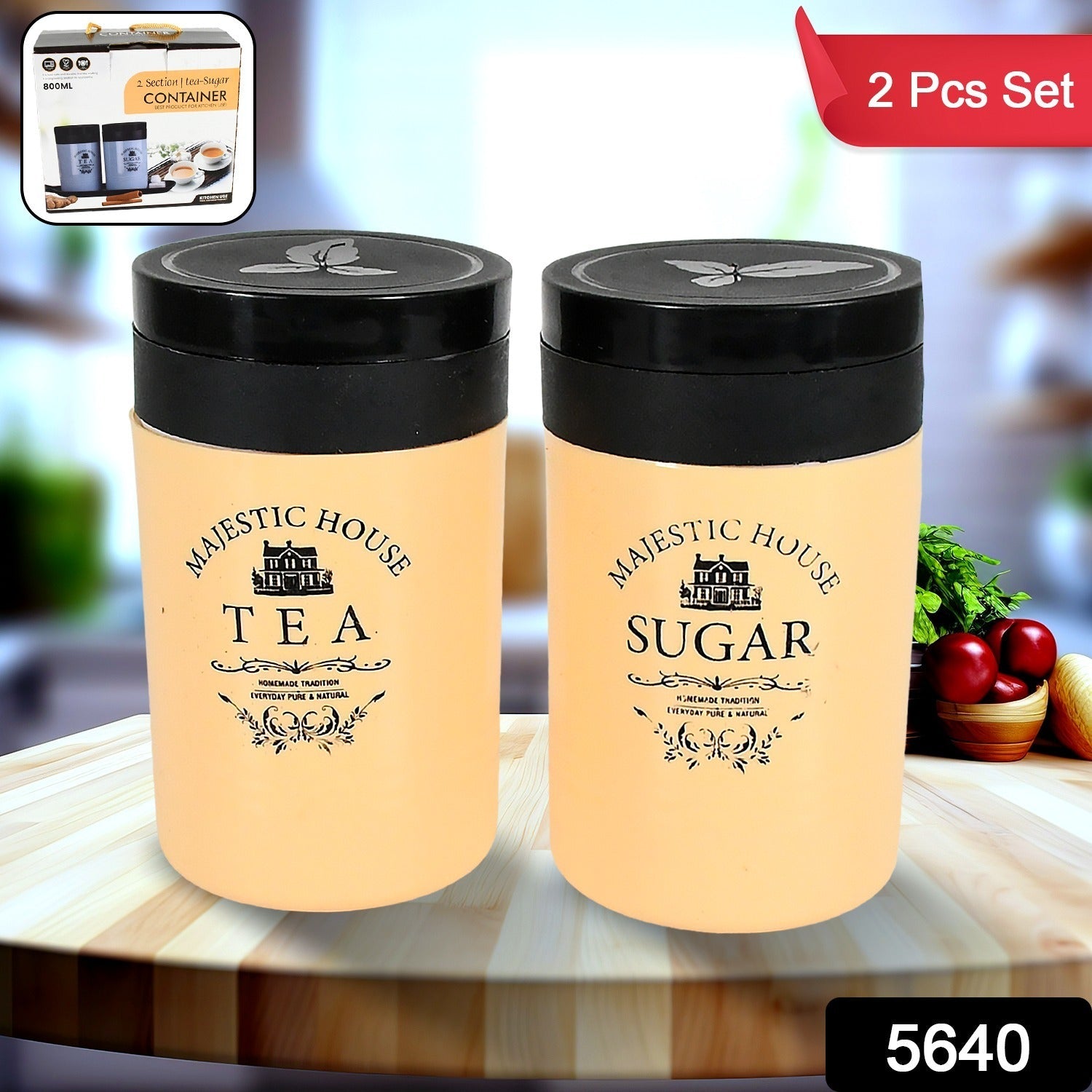 Airtight Tea Coffee Sugar Container 800ML Plastic Jar | Tidy Table Secondary image