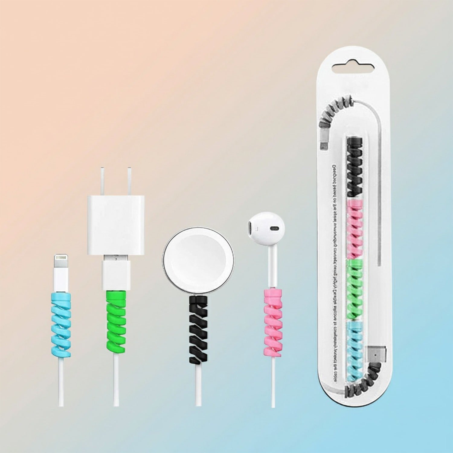 Spiral Cable Protector – Charger & Data Cable Saver (4 Pcs) | WipeTech Secondary image